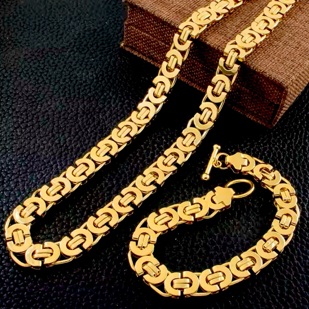 Necklace and bracelet set these are stamped and certified set gold over SS925